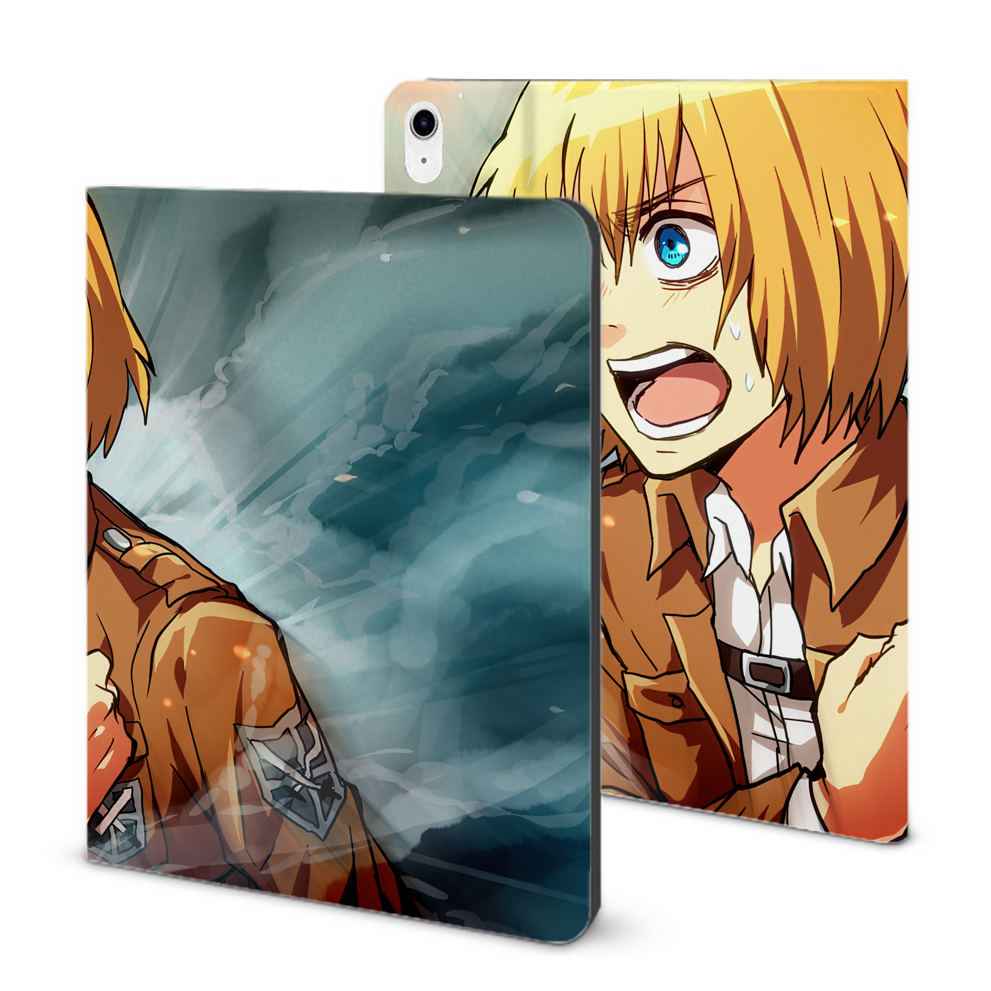 （画像用） 進撃の巨人 Attack on Titan IPad ケース ブック型 PUレザー TPU 耐衝撃 軽量 薄型 ペン収納なし 全面保護 IPad 各モデル対応